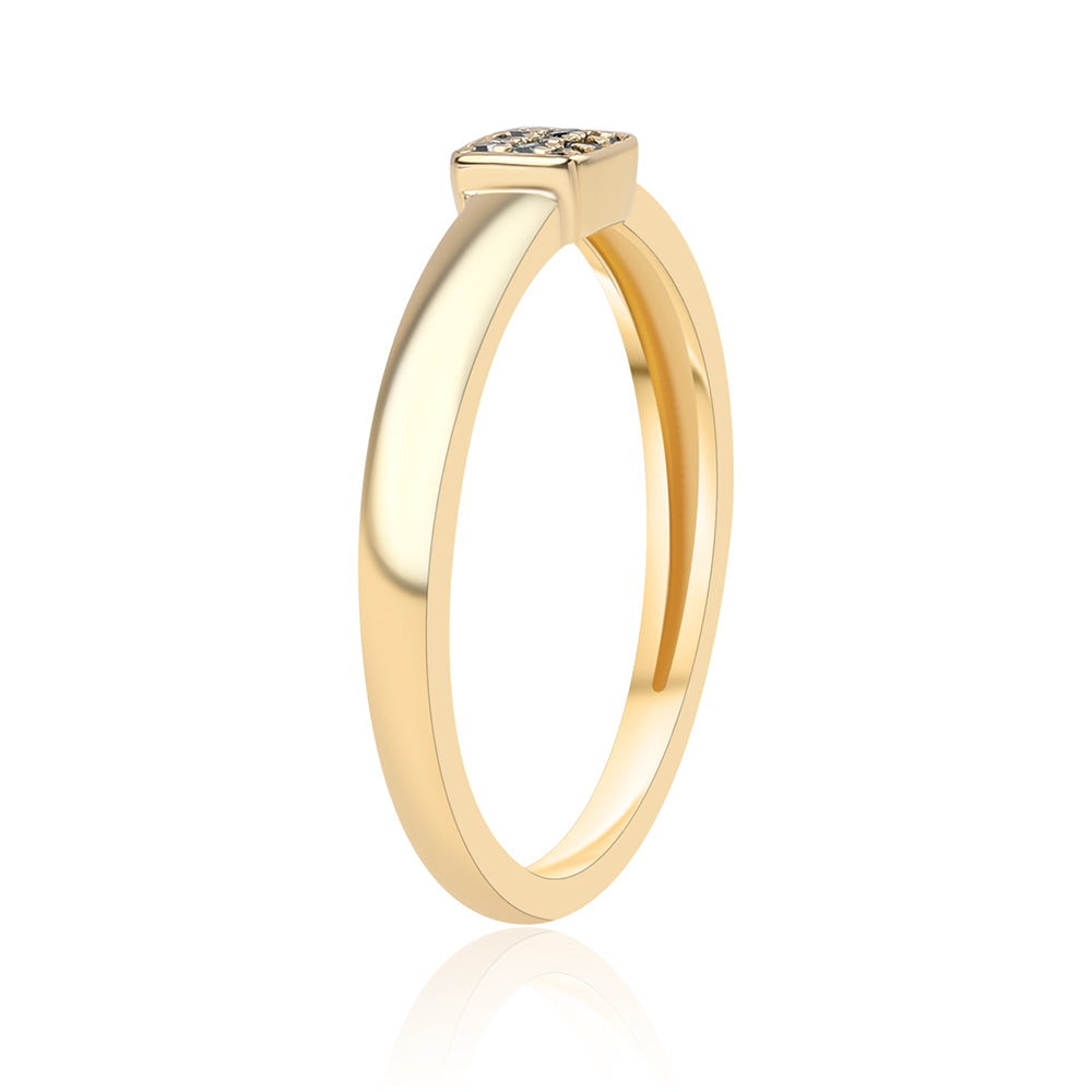 Arannyal Bevont Ezüst Gyűrű Kék Gyémánttal 3 