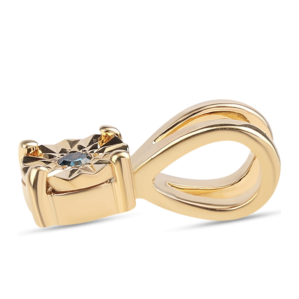 Arannyal Bevont Ezüst Medál Kék Gyémánttal 2 