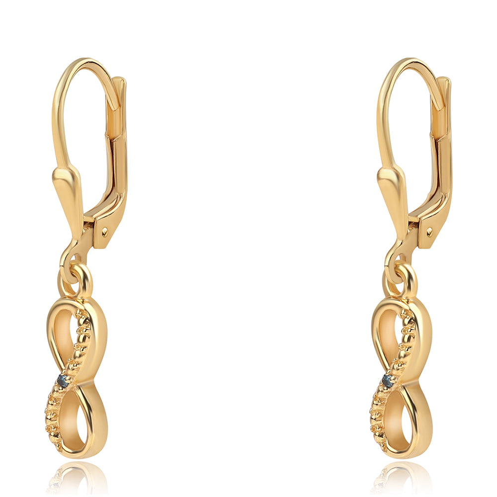 Arannyal Bevont Ezüst Fülbevaló Kék Gyémánttal 1 