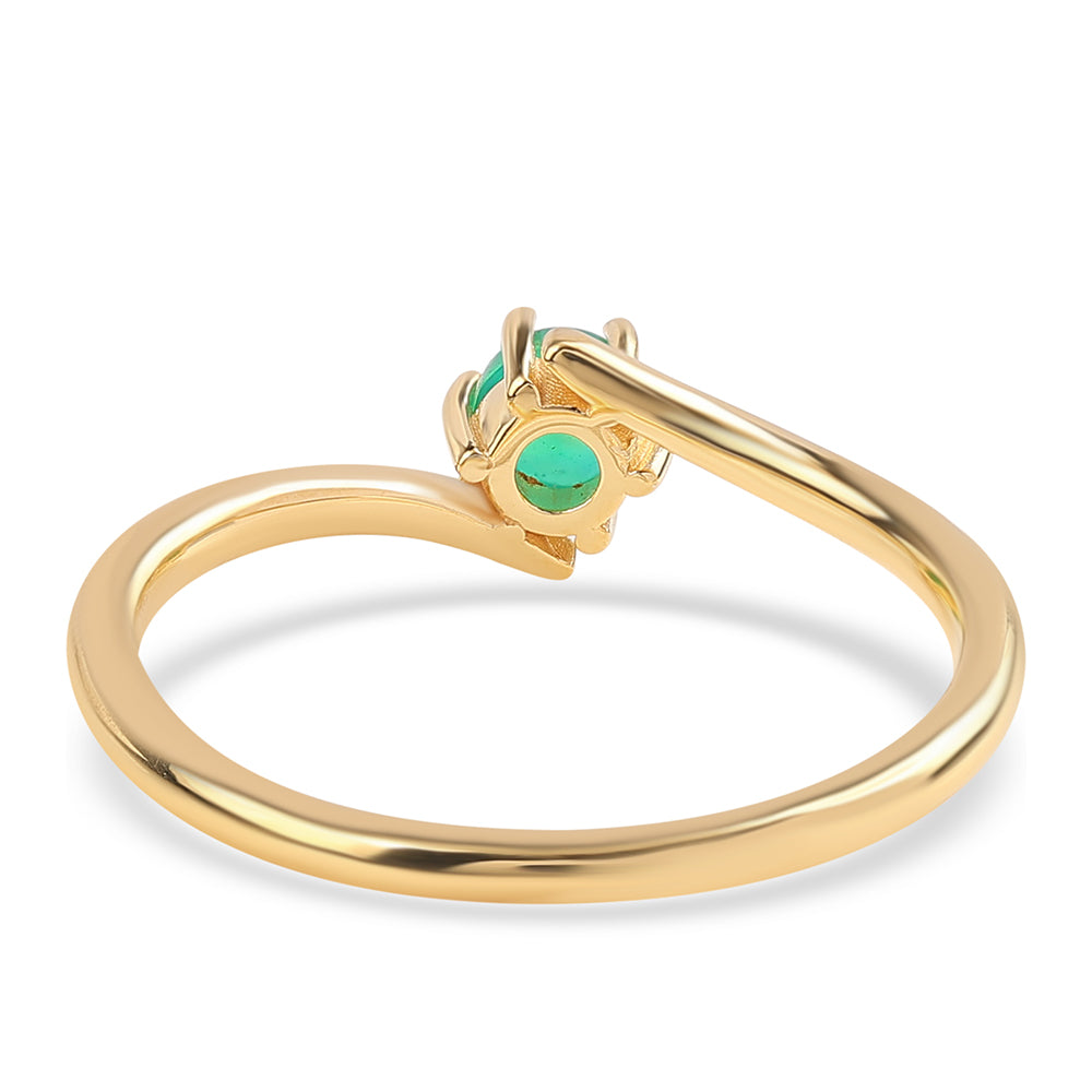 Arannyal Bevont Ezüst Gyűrű Lega Dembi Zöld Etiópiai Opállal