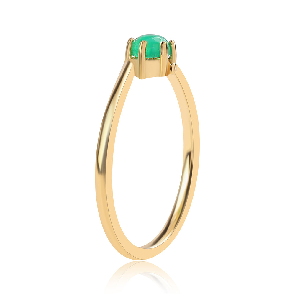 Arannyal Bevont Ezüst Gyűrű Lega Dembi Zöld Etiópiai Opállal 3 