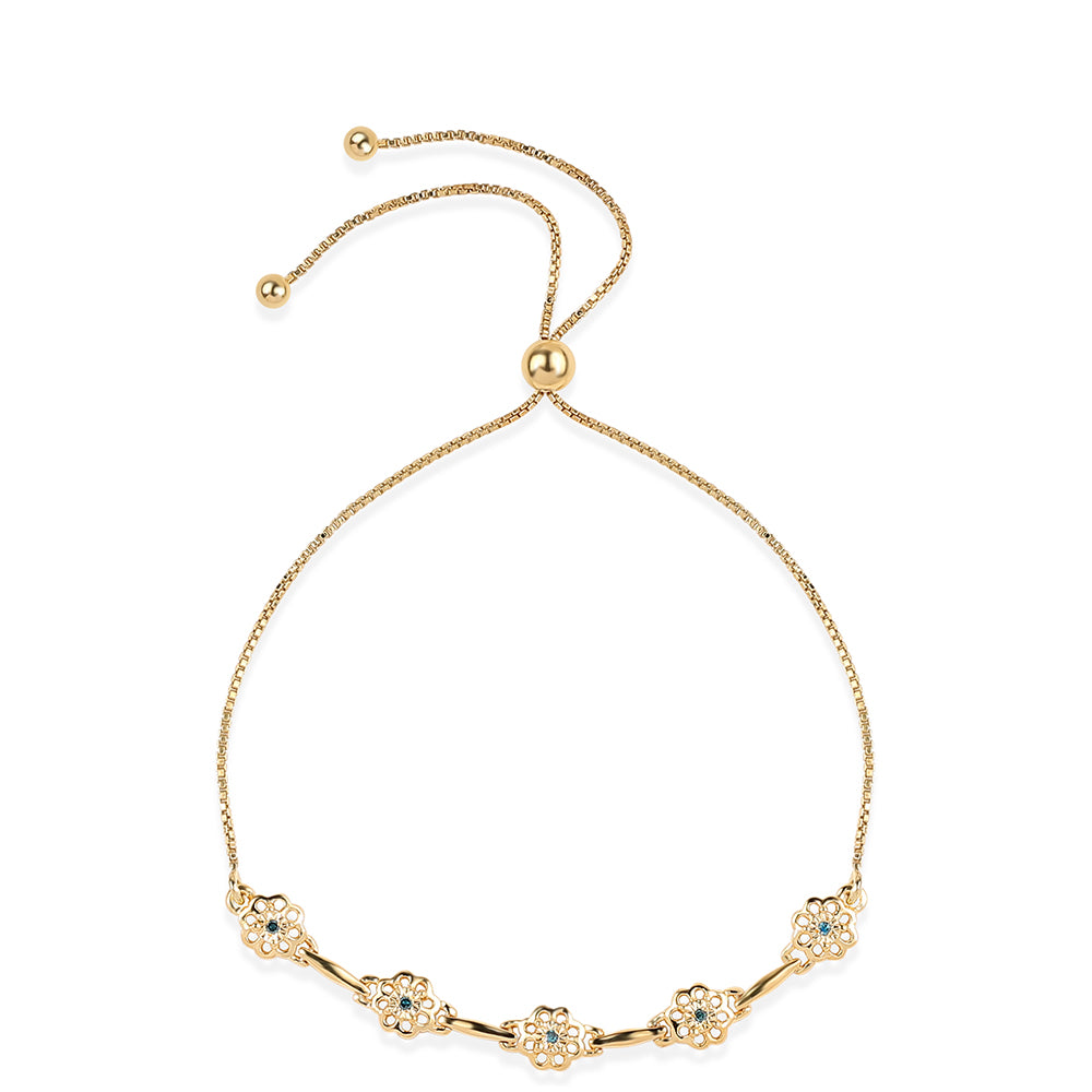 Arannyal Bevont Ezüst Karkötő Kék Gyémánttal 1 