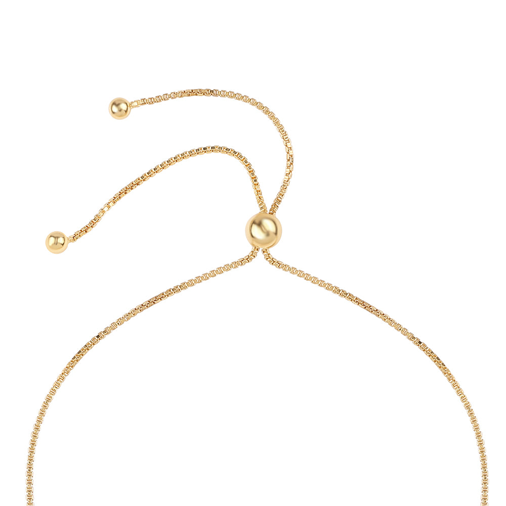 Arannyal Bevont Ezüst Karkötő Kék Gyémánttal