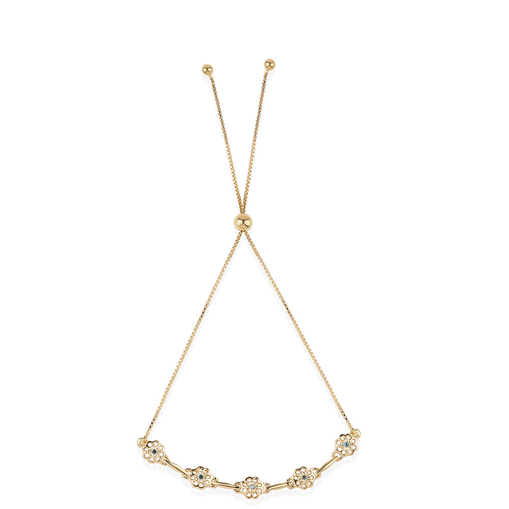 Arannyal Bevont Ezüst Karkötő Kék Gyémánttal 3 