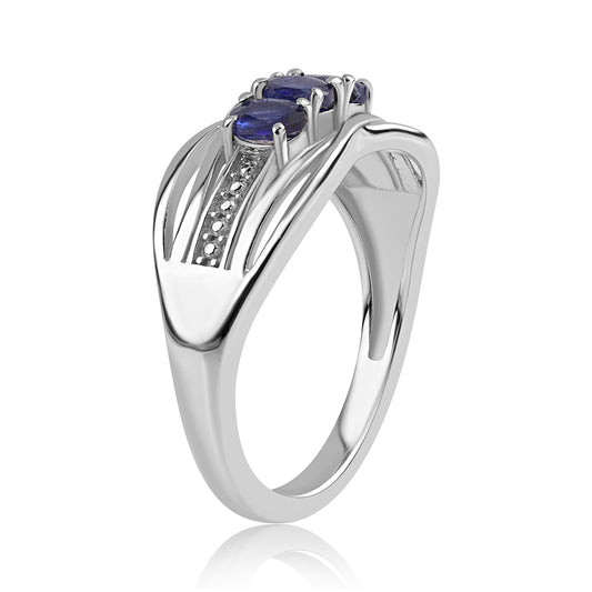 Ezüst Gyűrű Ausztrál Kék Zafírral
