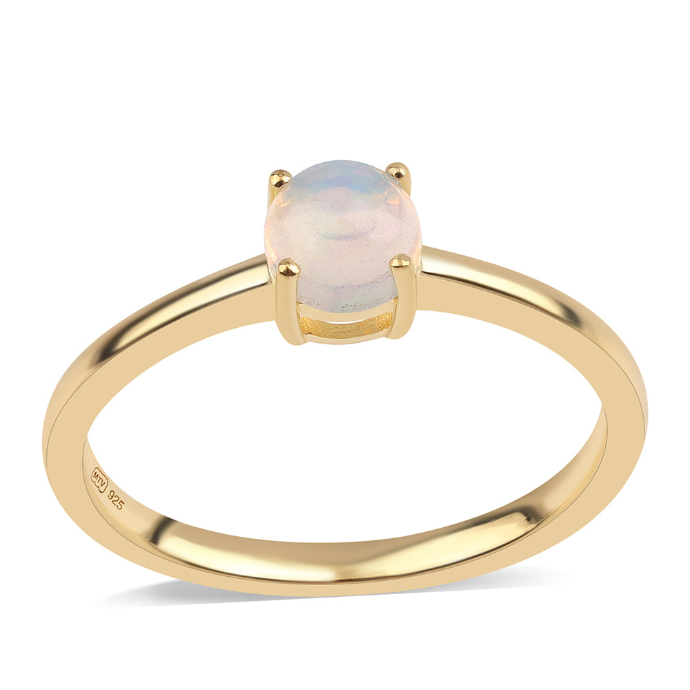 Arannyal Bevont Ezüst Gyűrű Etiópiai Opállal