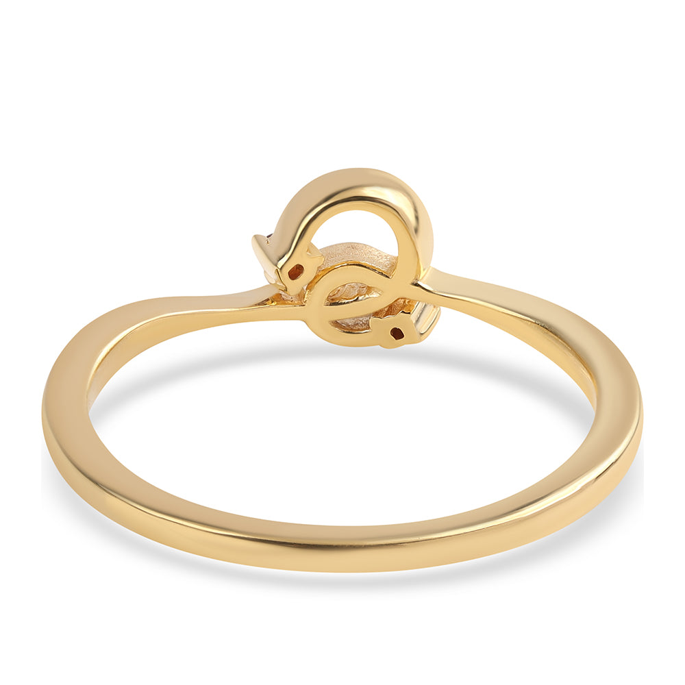 Arannyal Bevont Ezüst Gyűrű Vörös Gyémánttal 2 