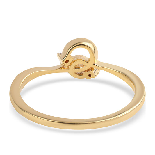 Arannyal Bevont Ezüst Gyűrű Vörös Gyémánttal