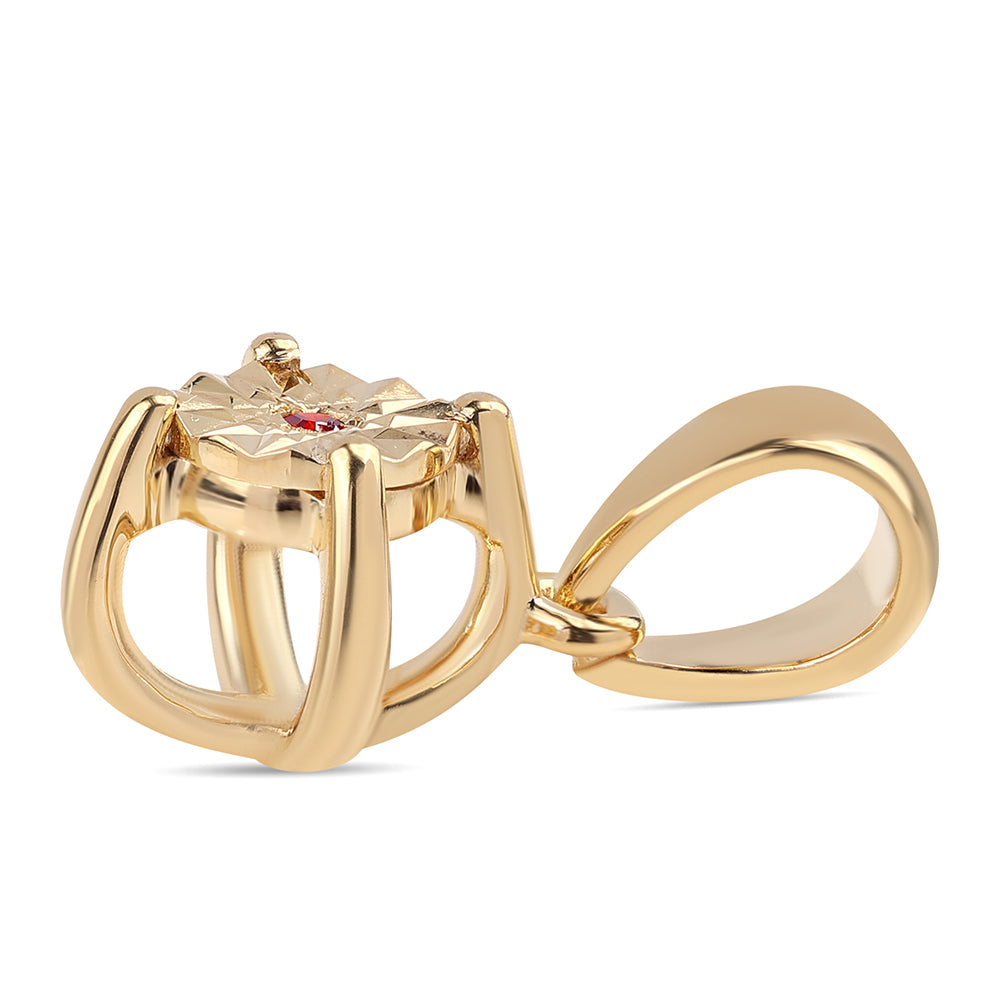 Arannyal Bevont Ezüst Szett Vörös Gyémánttal ( Fülbevaló+Gyűrű+Medál ) 8 