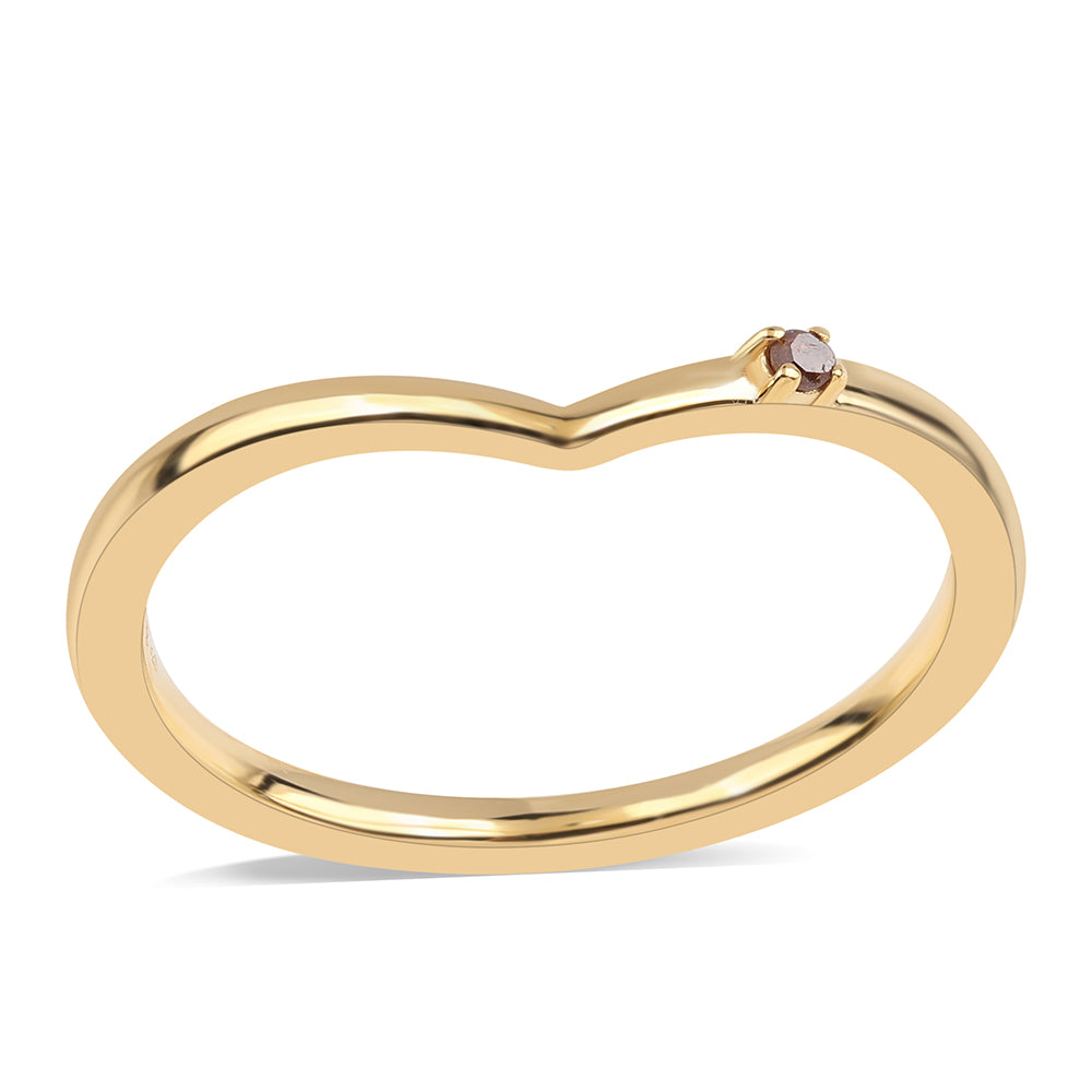 Arannyal Bevont Ezüst Gyűrű Vörös Gyémánttal 1 