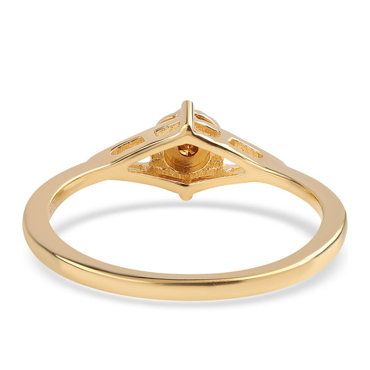 Arannyal Bevont Ezüst Gyűrű Vörös Gyémánttal