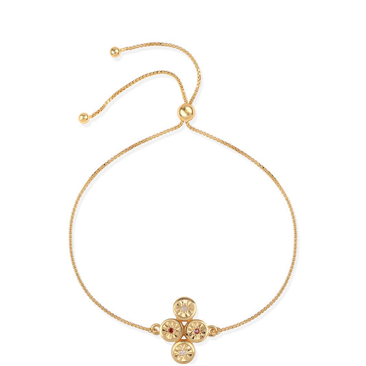 Arannyal Bevont Ezüst Karkötő Vörös Gyémánttal és Fehér Gyémánttal