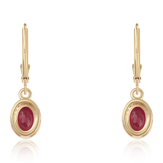 Arannyal Bevont Ezüst Szett Thai Rubinnal és Brazil Smaragddal