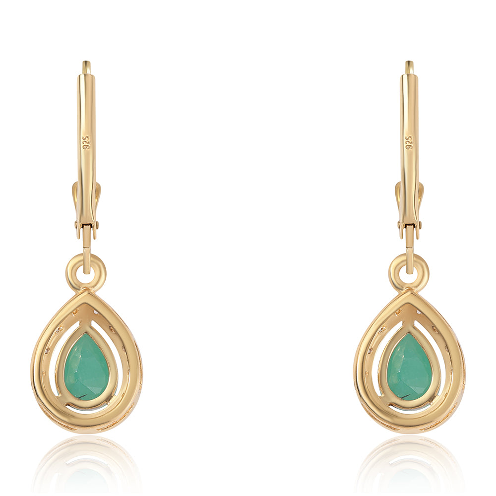 Arannyal Bevont Ezüst Szett Thai Rubinnal és Brazil Smaragddal 4 