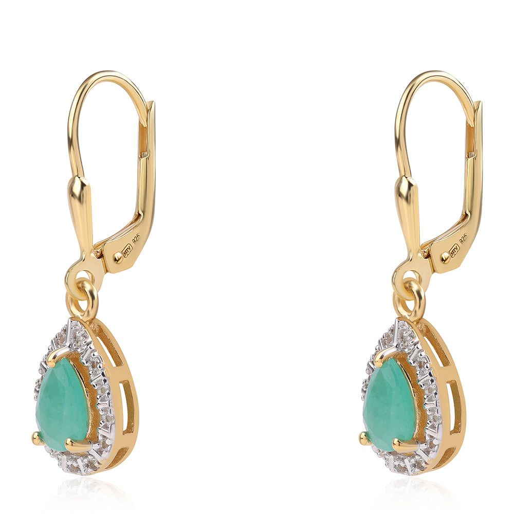 Arannyal Bevont Ezüst Szett Thai Rubinnal és Brazil Smaragddal