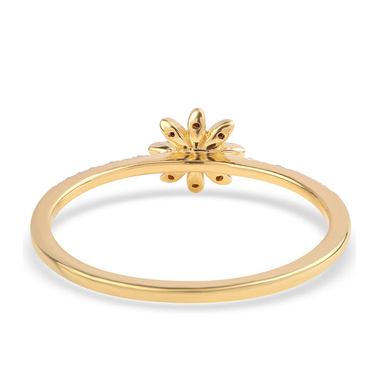 Arannyal Bevont Ezüst Gyűrű Fekete Gyémánttal és Fehér Gyémánttal