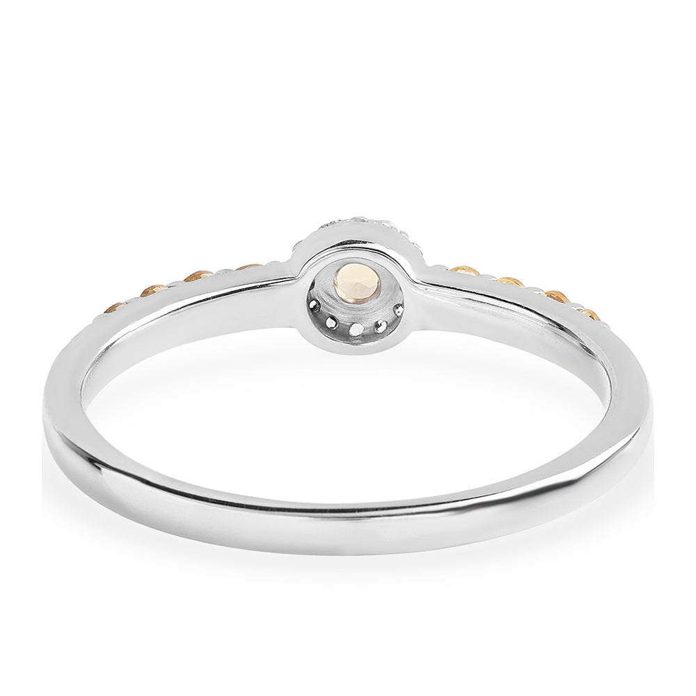 Ezüst Gyűrű "AA" Osztályú Brazíliai Citrinnel és Fehér Topázzal