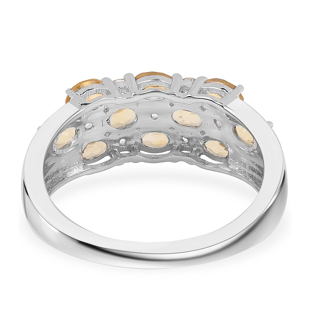 Ezüst Gyűrű "AA" Osztályú Brazíliai Citrinnel és Fehér Topázzal 3 