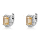Ezüst Fülbevaló "AA" Osztályú Brazíliai Citrinnel és Fehér Topázzal