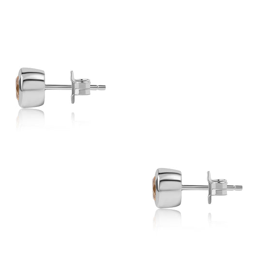 Ezüst Fülbevaló "AA" Osztályú Brazíliai Citrinnel