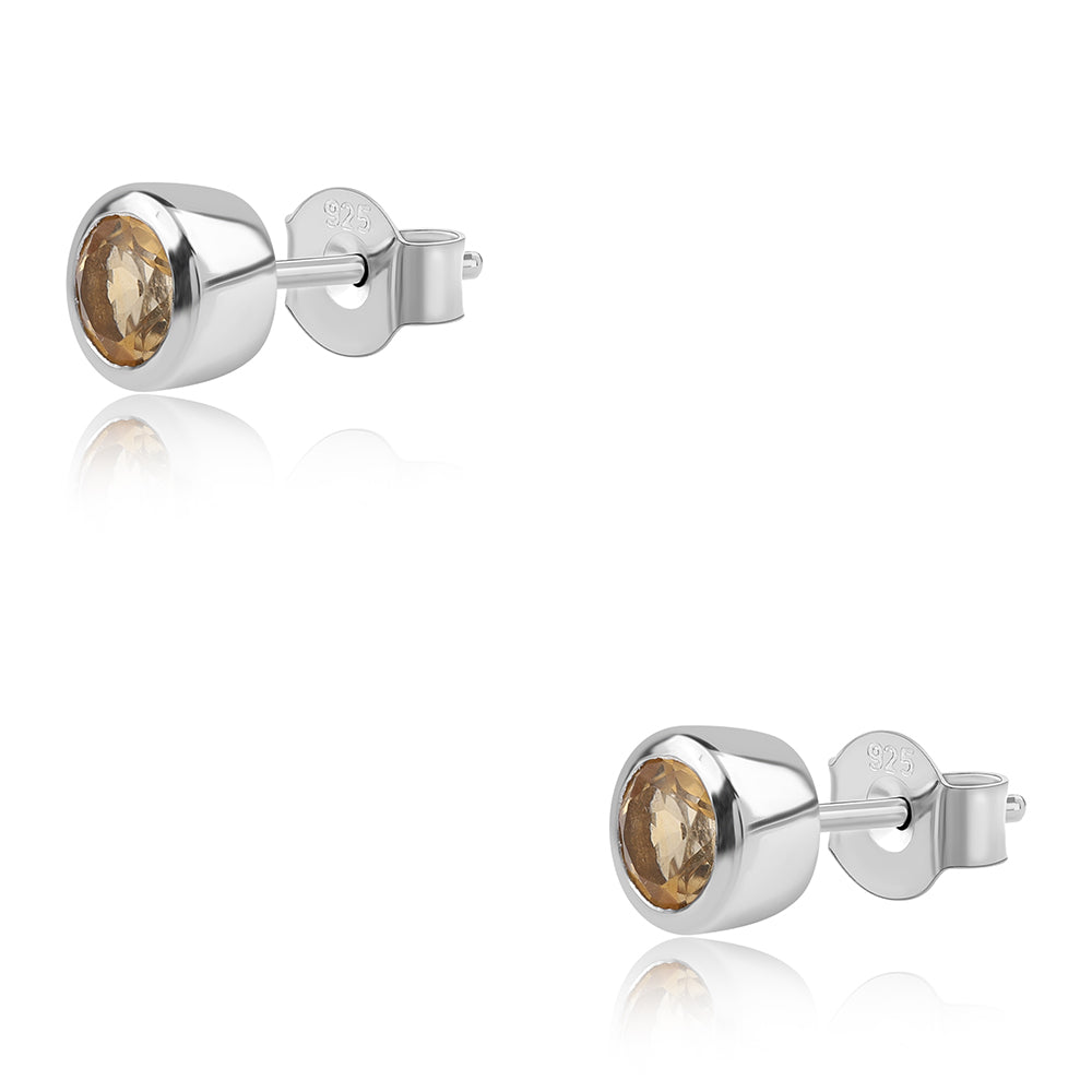 Ezüst Fülbevaló "AA" Osztályú Brazíliai Citrinnel 3 