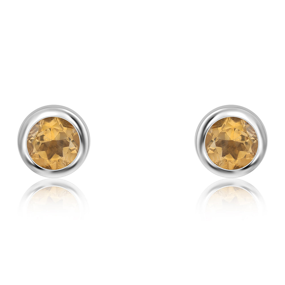 Ezüst Fülbevaló "AA" Osztályú Brazíliai Citrinnel 4 