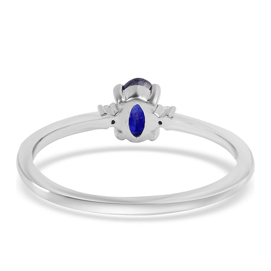 Ezüst Gyűrű Ausztrál Kék Zafírral és Fehér Topázzal