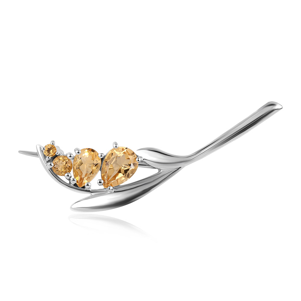 Ezüst Bross "AA" Osztályú Brazíliai Citrinnel 1 