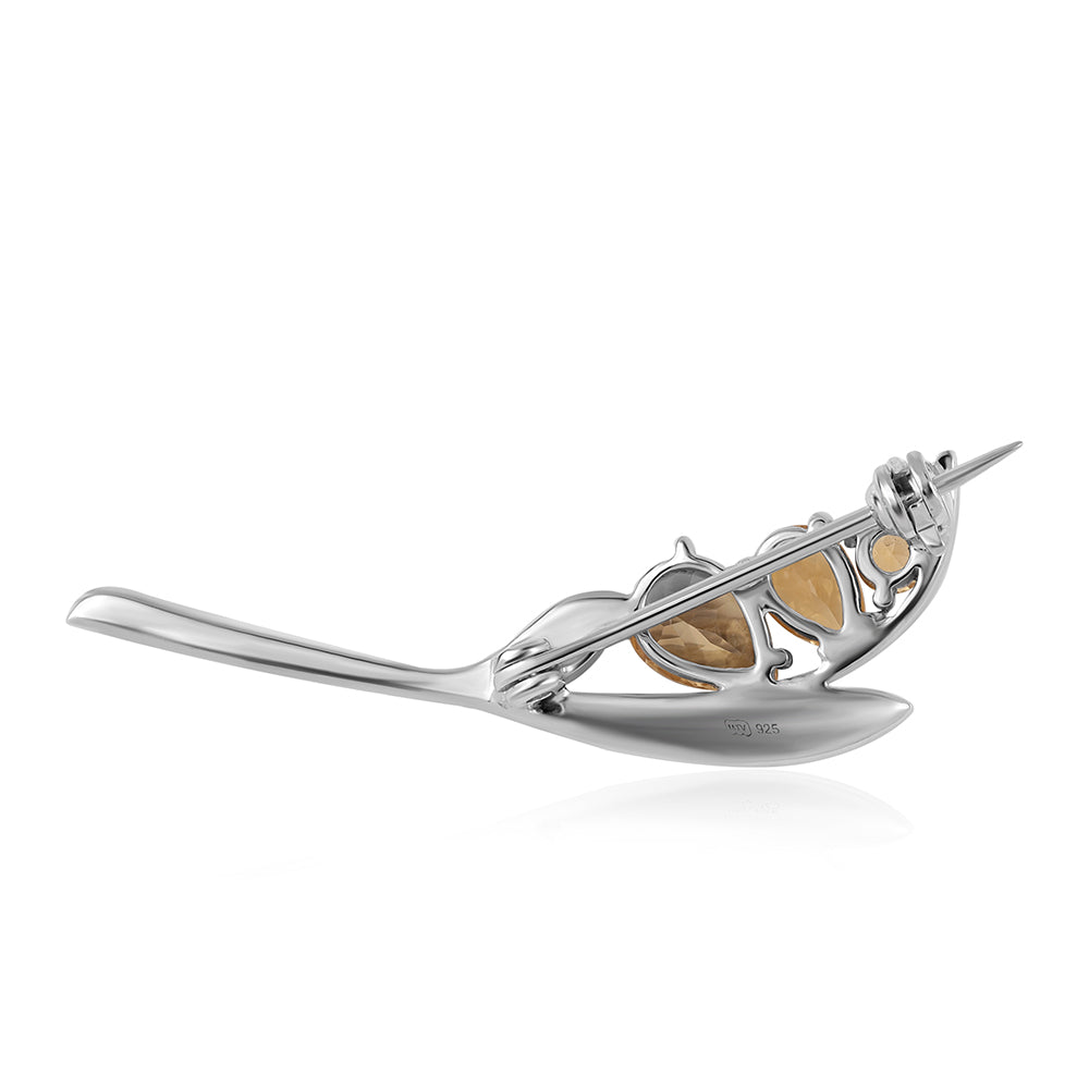Ezüst Bross "AA" Osztályú Brazíliai Citrinnel 2 