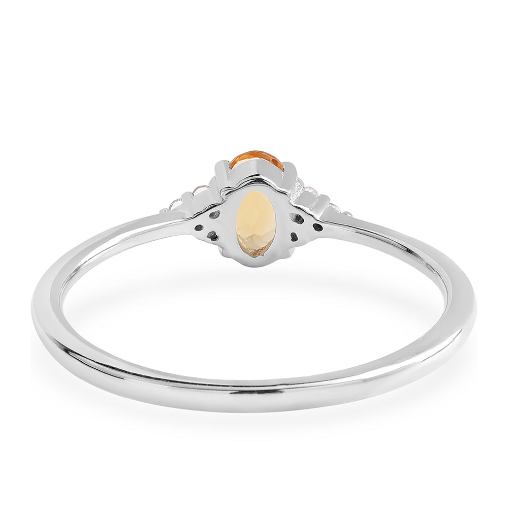 Ezüst Gyűrű "AA" Osztályú Brazíliai Citrinnel és Fehér Topázzal