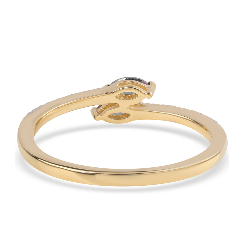 Arannyal Bevont Ezüst Gyűrű Misztikus Topázzal és Fehér Topázzal 3 