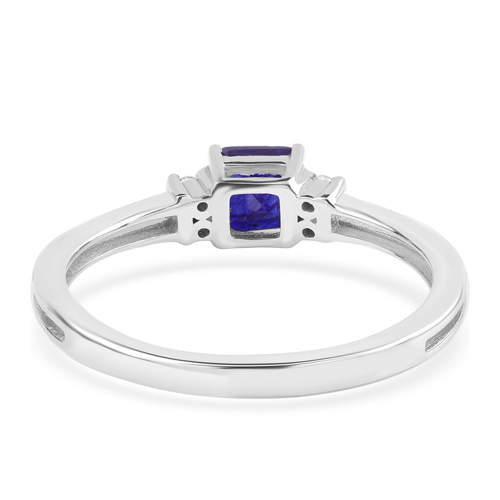 Ezüst Gyűrű Ausztrál Kék Zafírral és Fehér Topázzal