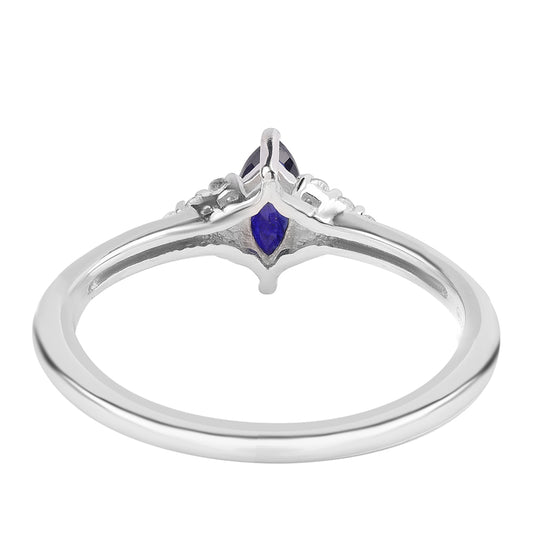 Ezüst Gyűrű Ausztrál Kék Zafírral és Fehér Topázzal