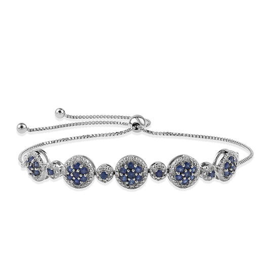 Ezüst Karkötő Ausztrál Kék Zafírral és Fehér Topázzal