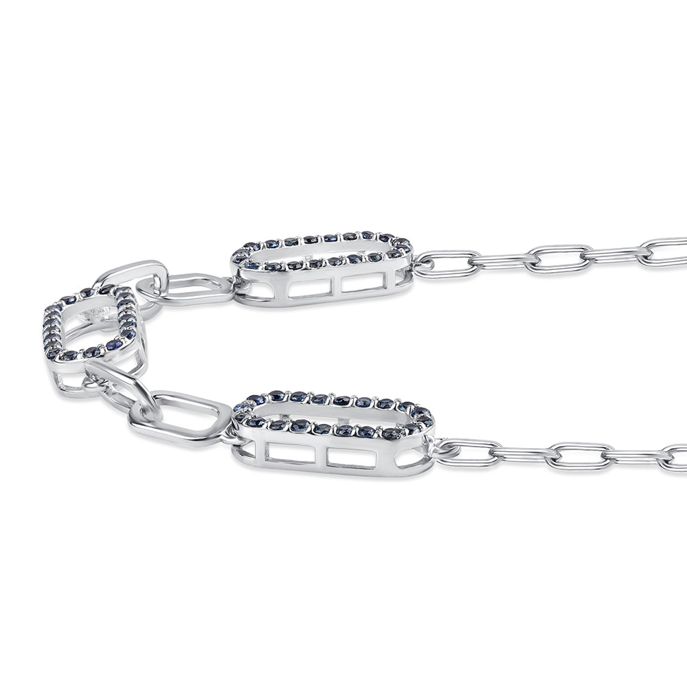 Ezüst Nyaklánc Ausztrál Kék Zafírral 3 