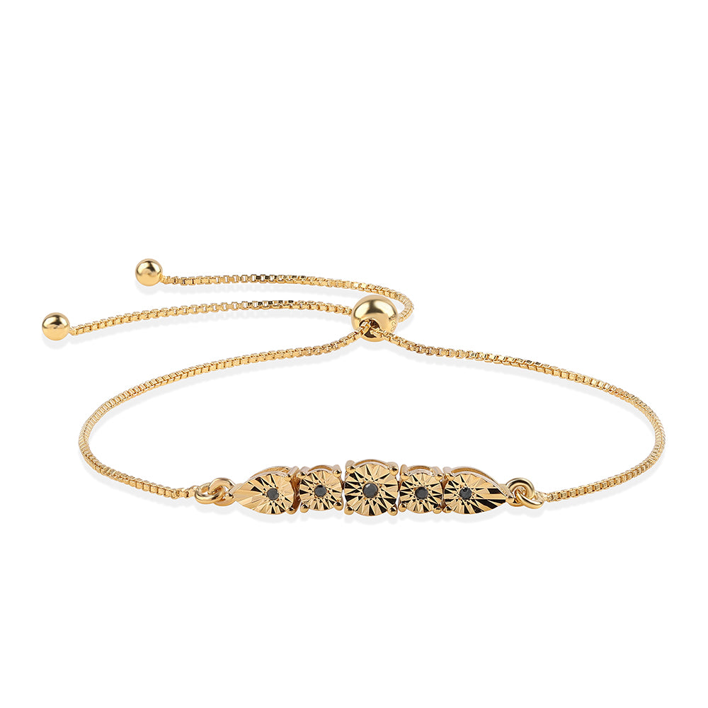 Arannyal Bevont Ezüst Karkötő Fekete Gyémánttal 1 