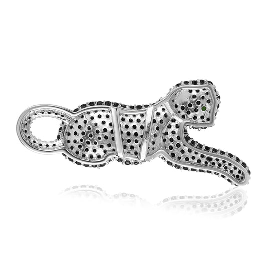 Ezüst Medál Fekete Spinellel és Króm Diopsziddal