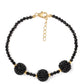 Arannyal Bevont Ezüst Karkötő Fekete Spinellel