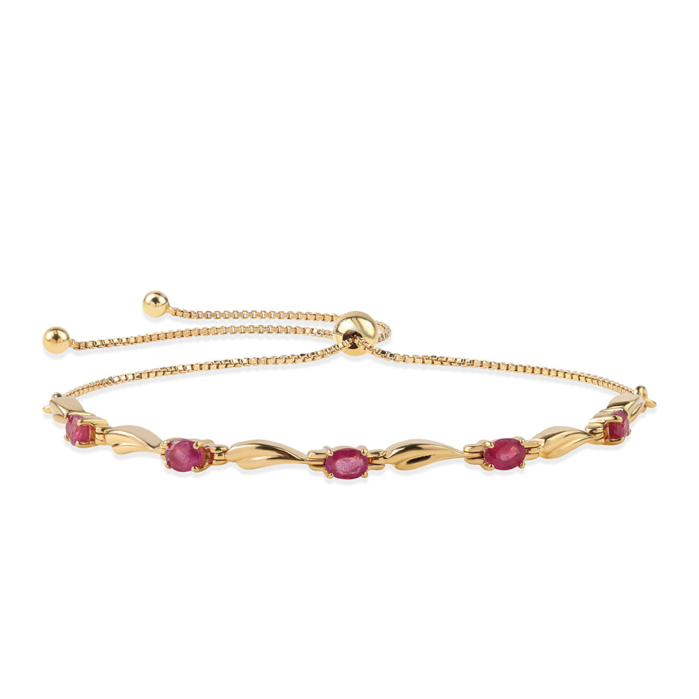 Arannyal Bevont Ezüst Karkötő Mozambiquei Rubinnal 1 