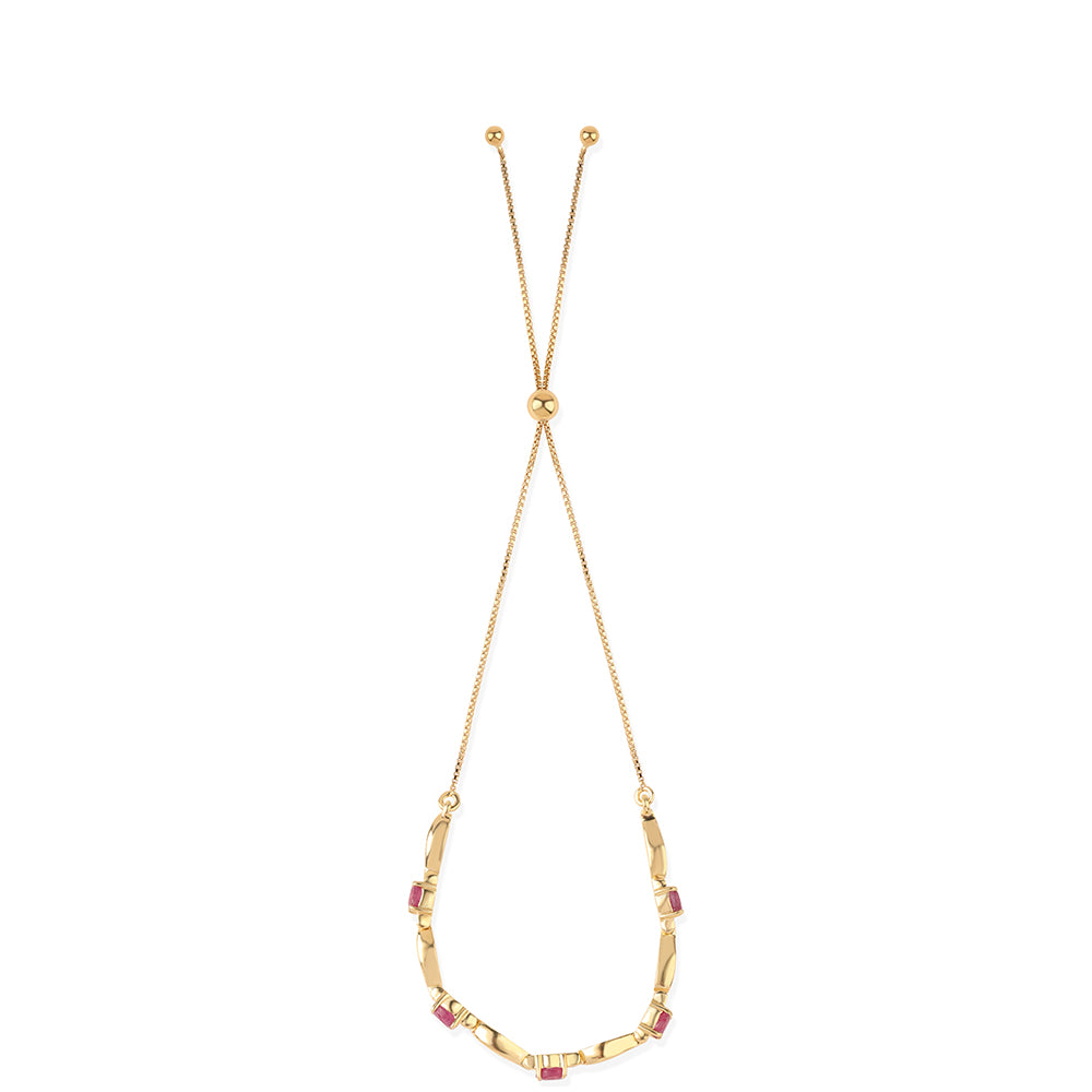 Arannyal Bevont Ezüst Karkötő Mozambiquei Rubinnal 3 