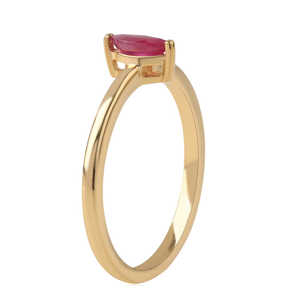 Arannyal Bevont Ezüst Gyűrű Mozambiquei Rubinnal 2 