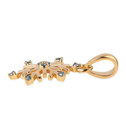 Arannyal Bevont Ezüst Medál Kék Gyémánttal