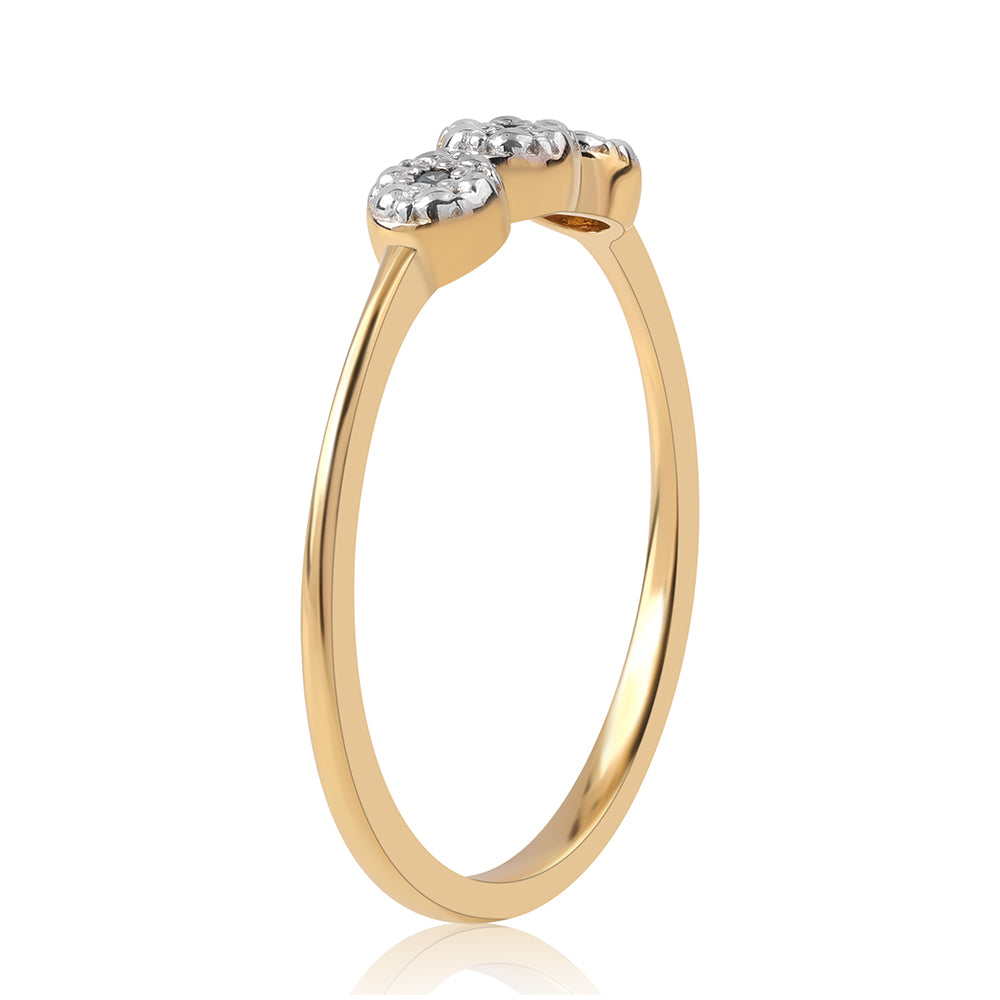 Arannyal Bevont Ezüst Gyűrű Kék Gyémánttal 2 