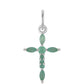 Kereszt Ezüst Medál Brazil Smaragddal