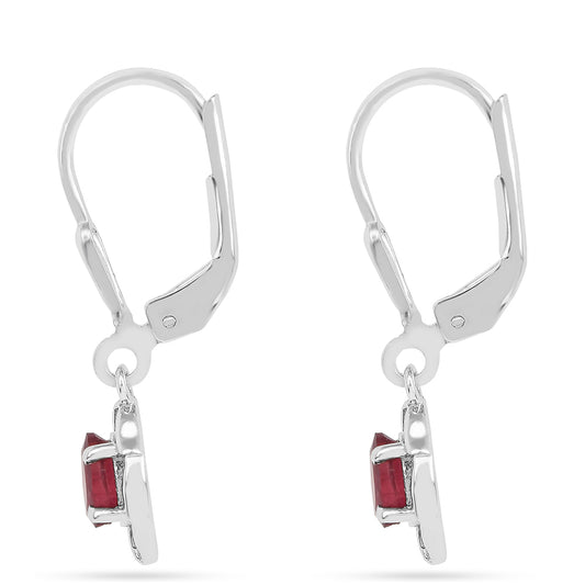 Ezüst Fülbevaló Thai Rubinnal