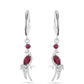 Ezüst Fülbevaló Thai Rubinnal