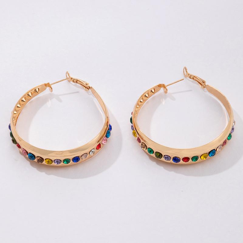 Arany tónusú Emporia Ötvözetű Fülbevaló Vörös Emporia® Kristállyal és Kék Emporia® Kristállyal 4 