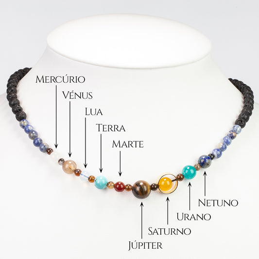 Nugget Nyaklánc Lapisz Lazulival és Tigrisszem Drágakővel