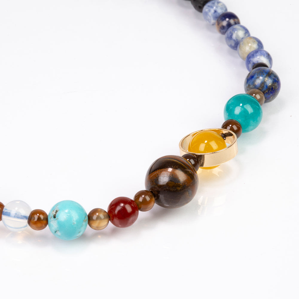 Nugget Nyaklánc Lapisz Lazulival és Tigrisszem Drágakővel 6 