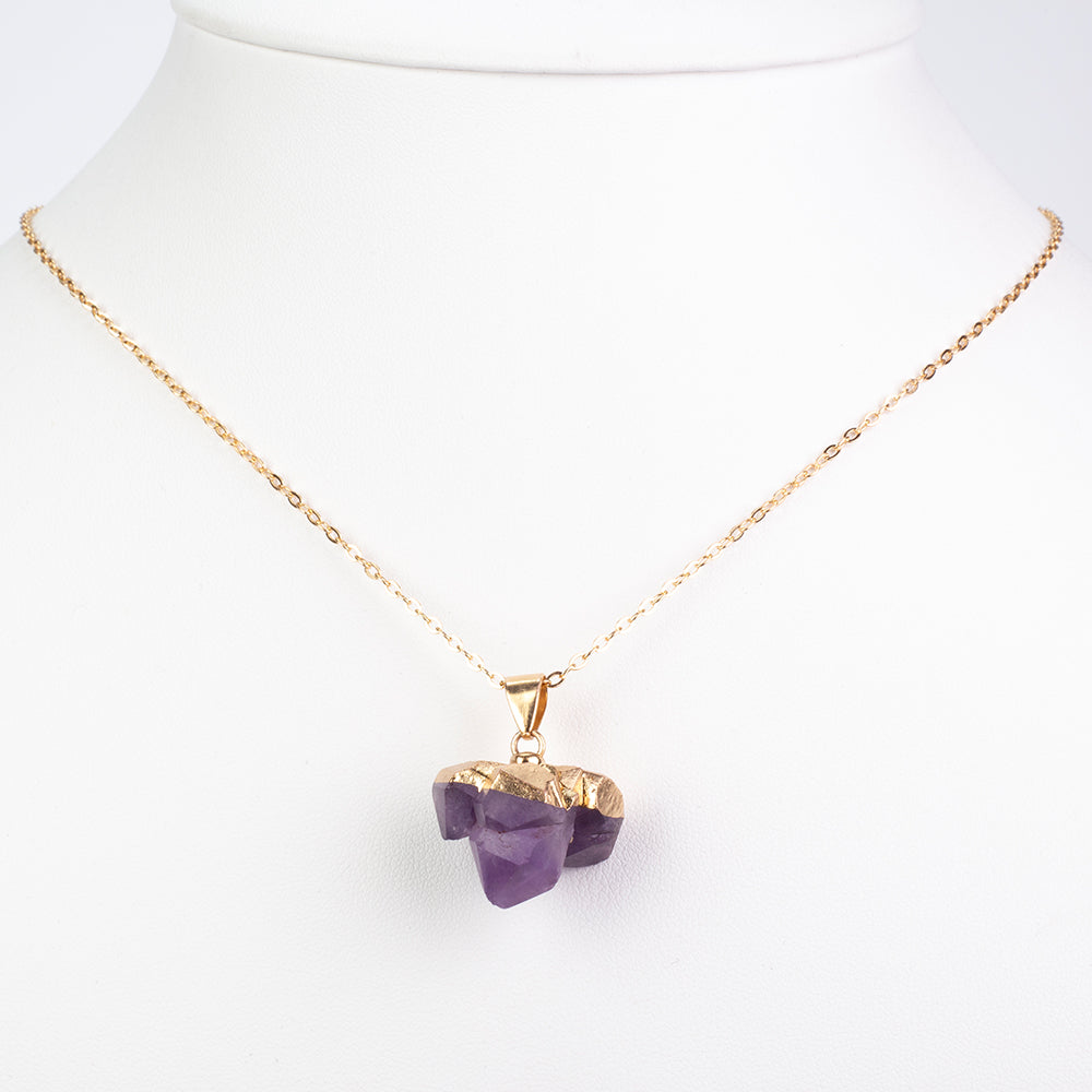 Gold Plated Alloy 3 pcs Necklace Set with Amethyst (42,45,50+5cm) 4 